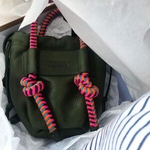 Mecha Mendez Irupe Medium Hypnotic Crossbody Bag in forest green